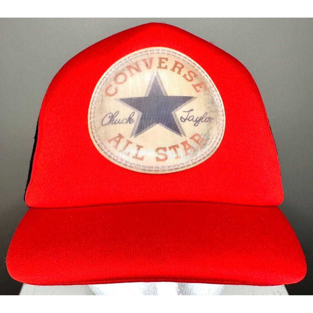 Converse Hat Trucker Cap All Star Chuck Taylor Snapback Short Bill Red Black